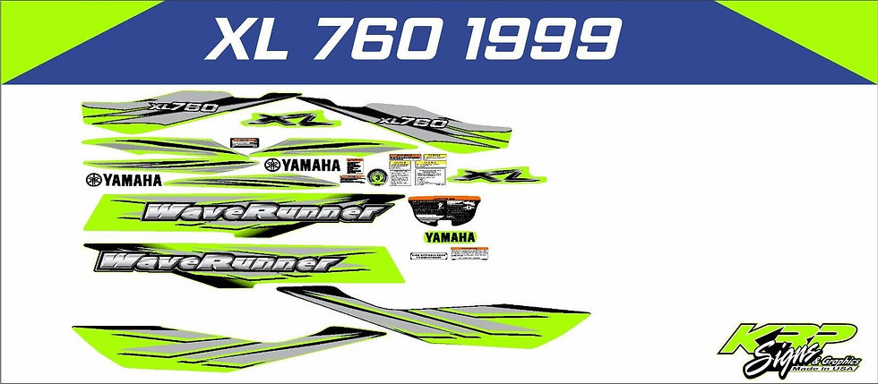 YAMAHA WAVERUNNER XL 760 1999 Graphics / Decal / Sticker Kit Custom Green