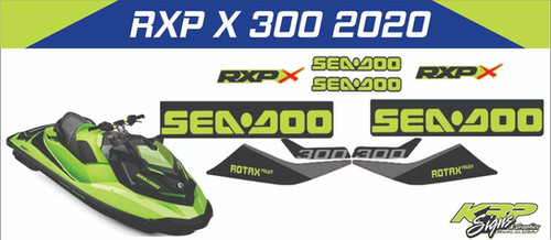 SEADOO RXP X 300 2020 Graphics / Decal / Sticker Kit CUSTOM GREEN | KRP ...