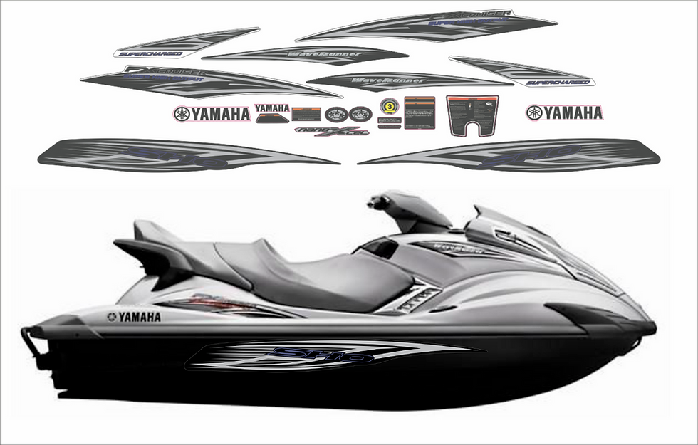 YAMAHA WAVERUNNER FX CRUISER SHO 2010 Graphics /Decal / Sticker Kit grey blue