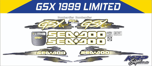 SEADOO GSX 1999 LIMITED Graphics / Decal / Sticker Kit custom BLUE ...
