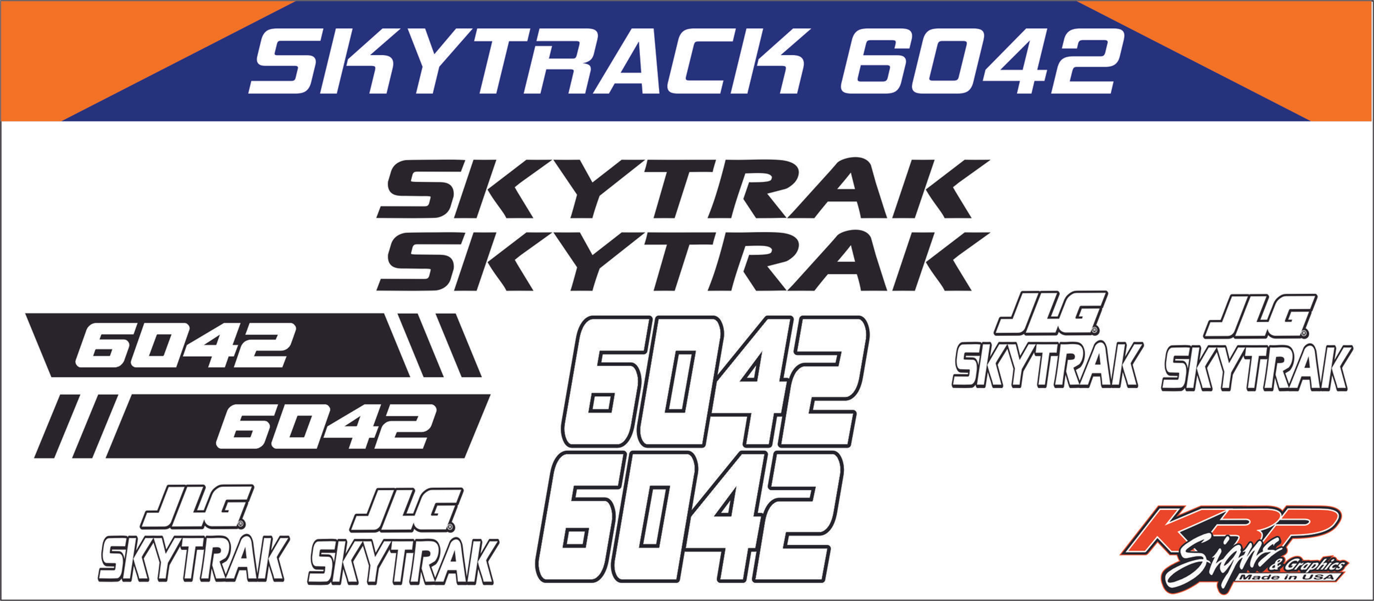 SKYTRACK 6042 Vinyl Decal Set Half Kit