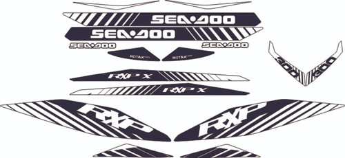 SEADOO RXP X 300 2016 Graphics / Decal / Sticker Kit CUSTOM BLK & WHITE ...