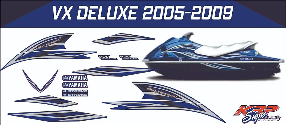 YAMAHA WAVERUNNER VX DELUXE 2005-2009 Graphics / Decal / Sticker Kit BLUE 2