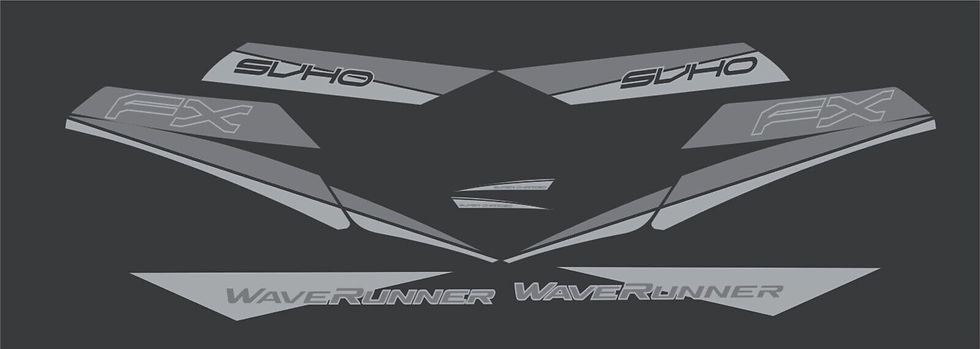 YAMAHA WAVERUNNER FX SVHO 2014 Graphics / Decal / Sticker Kit GREY BLACK