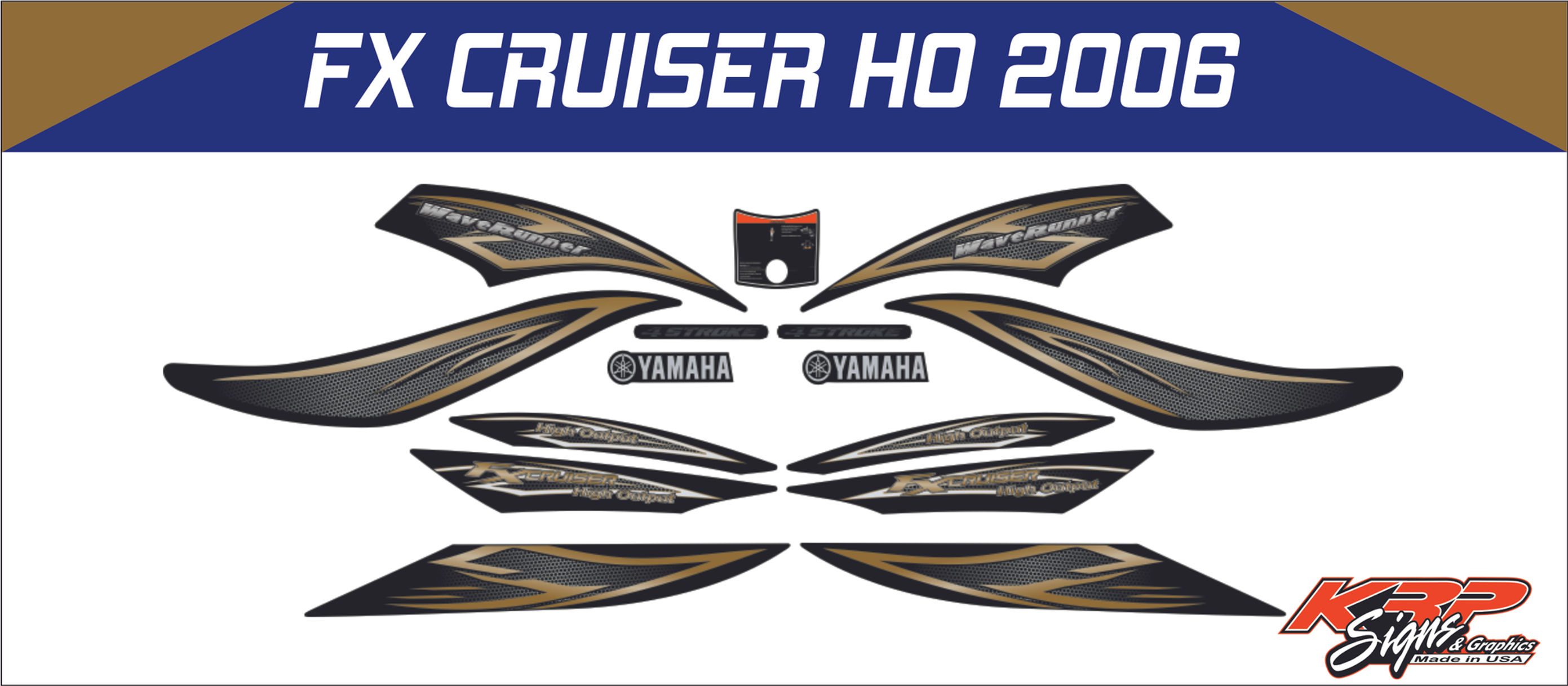 YAMAHA WAVERUNNER FX HO CRUISER 2006 Graphics / Decal / Sticker Kit Gold