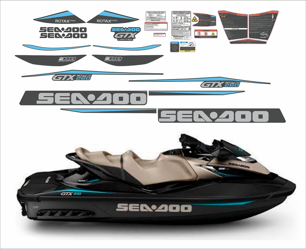 SEADOO GTX 260 LIMITED 2017 Graphics / Decal / Sticker Kit