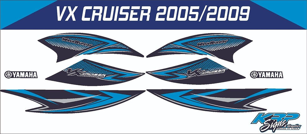 YAMAHA WAVERUNNER VX CRUISER 2005-2009 Graphics / Decal / Sticker Kit LIGHT BLUE