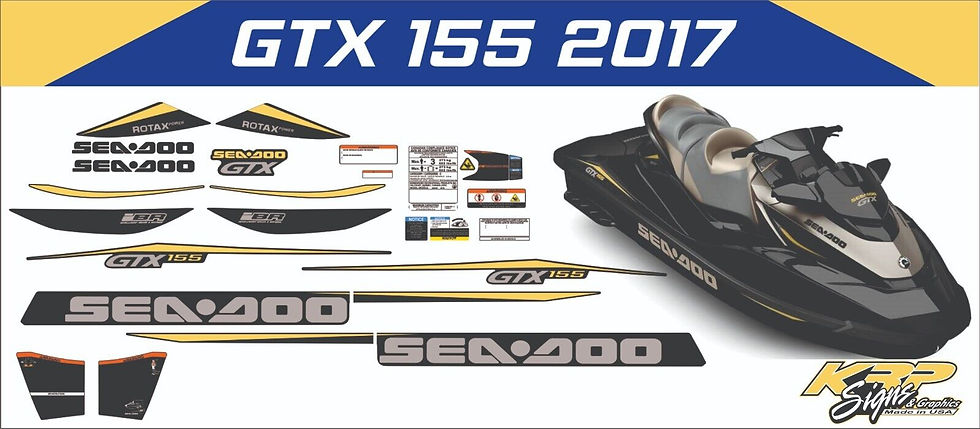 SEADOO GTX 155 2017 Graphics / Decal / Sticker Kit CUSTOM