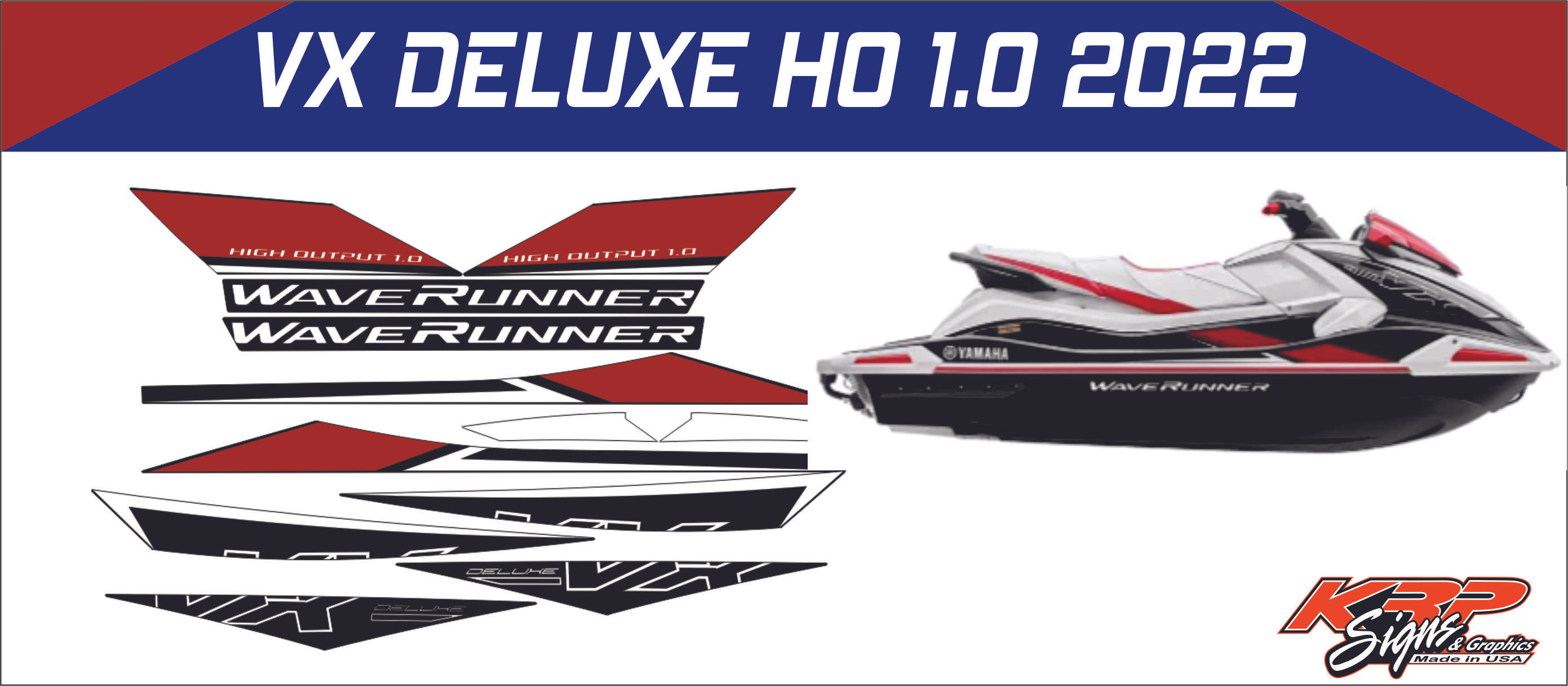 WAVERUNNER VX DELUXE HO 1.0 2022 Graphics / Decal / Sticker Kit