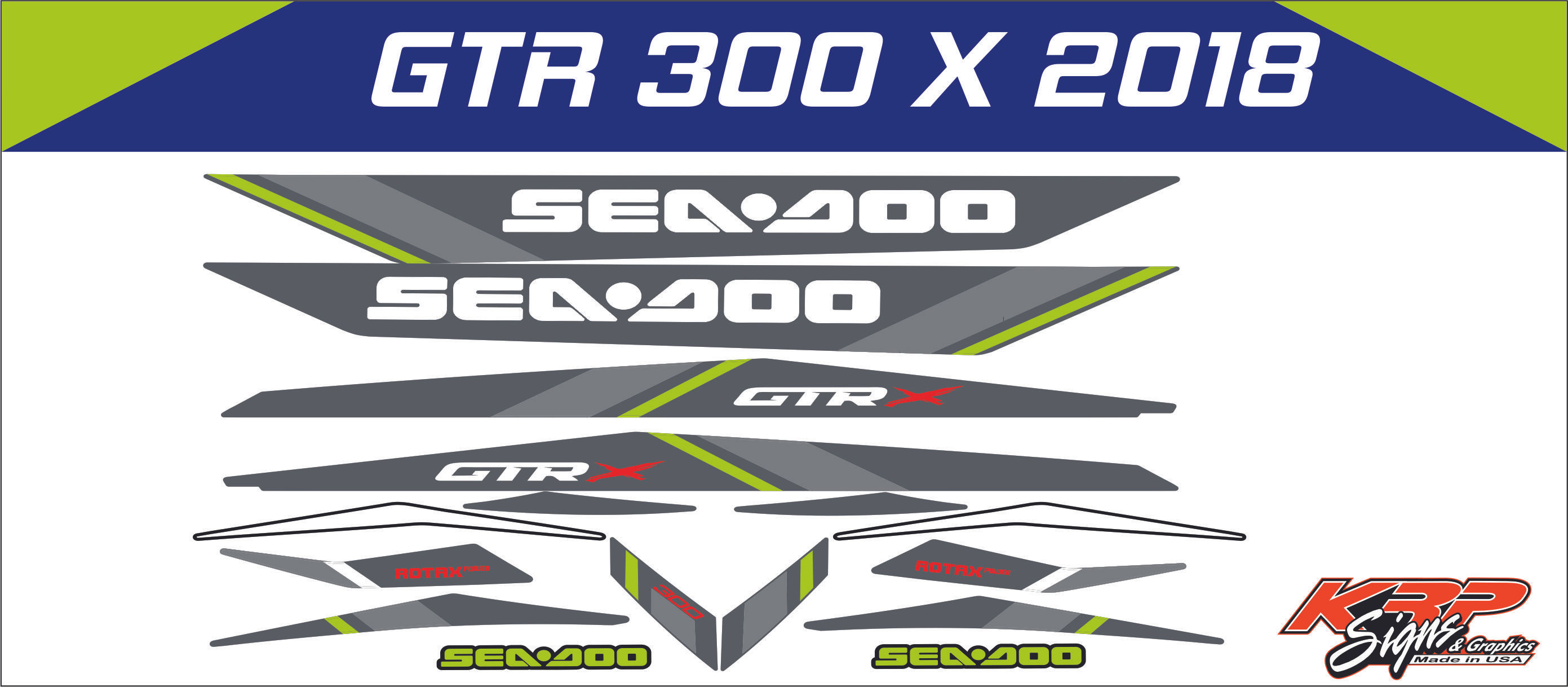 SEADOO GTR-X 300 2018 Graphics / Decal / Sticker Kit