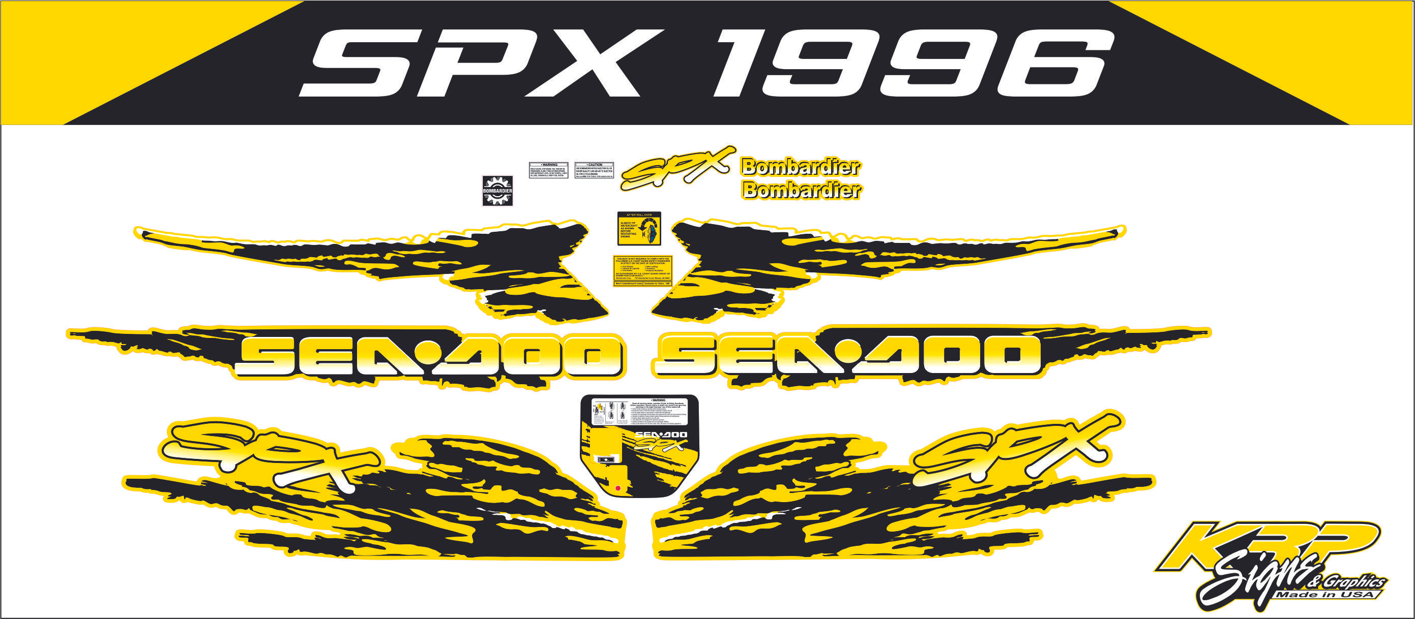 seadoo-spx-1996-yellow-black-graphics-decal-sticker-kit