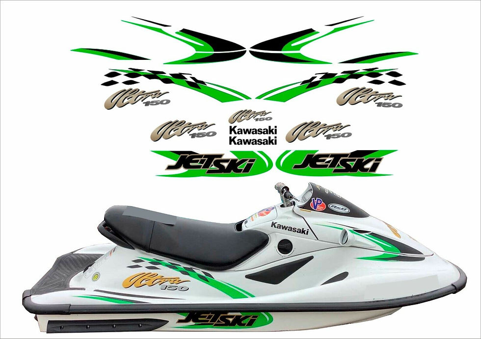 KAWASAKI ULTRA 150 2002 Graphics / Decal / Sticker Kit GOLD GREEN