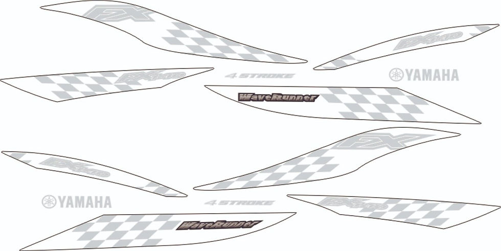 YAMAHA WAVERUNNER FX 140 2003 - 2004 Graphics / Decal / GREY AND WHITE CUSTOM