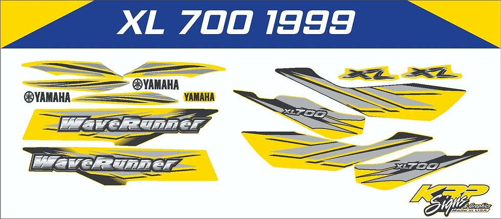 YAMAHA WAVERUNNER XL 70 1999 Graphics / Decal / Sticker Kit Custom yellow