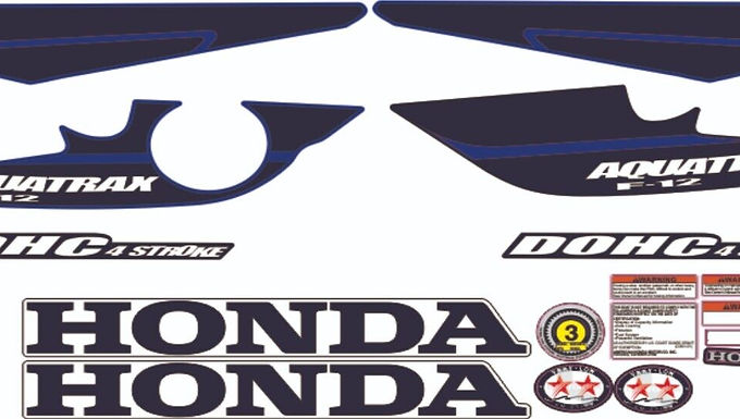 HONDA AQUATRAX F-12 2002 -2007 Graphics / Decal / Sticker Kit BLUE & BLACK