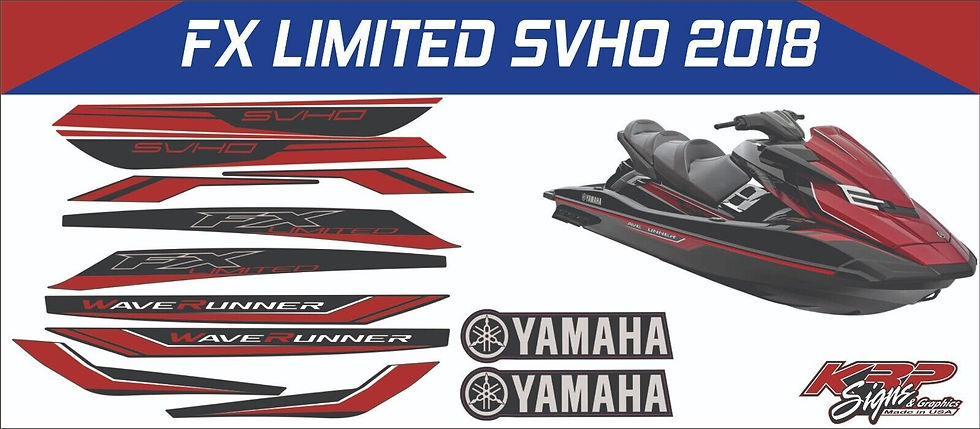 YAMAHA WAVERUNNER FX LIMITED SVHO 2018 Graphics / Decal / Sticker Kit RED