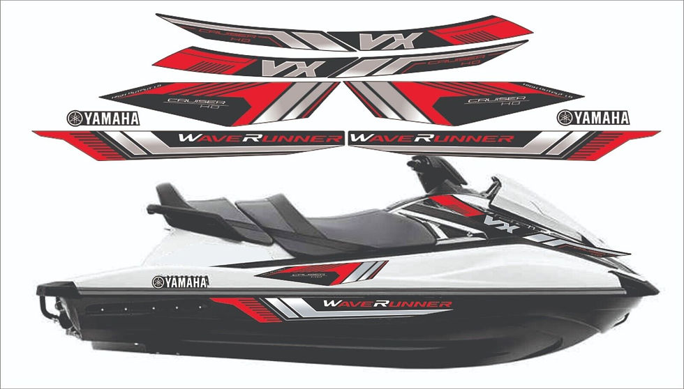 YAMAHA WAVERUNNER VX CRUISER HO 1.8 2016 Graphics / Decal / Sticker Kit RED