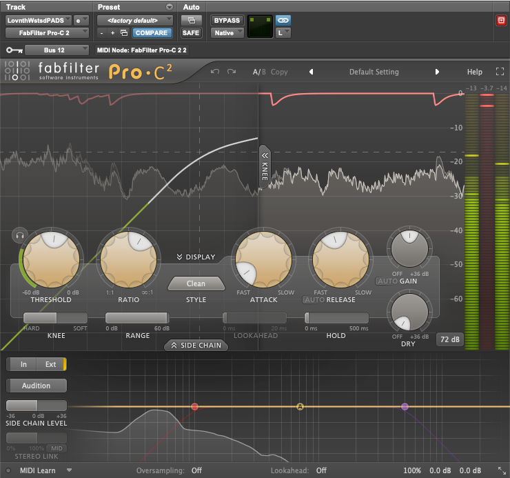 fabfilter Pro-C2 on an Instrument Buss