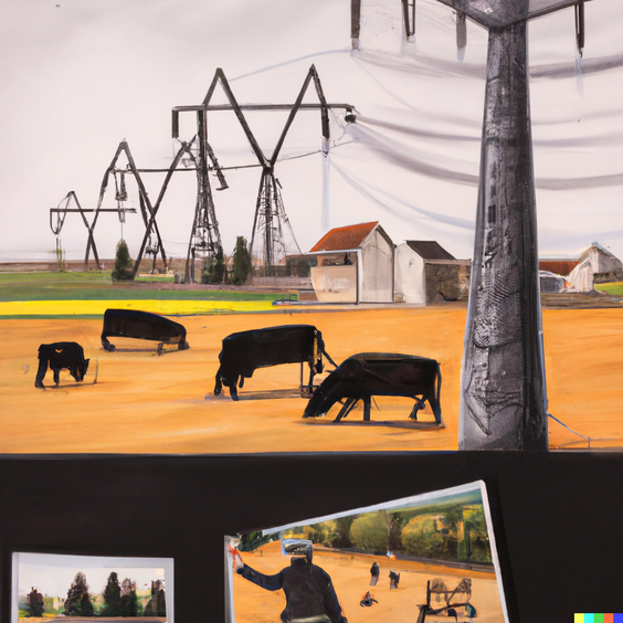 DALL·E 2022-11-24 14.19.01 - peinture surréaliste dans le style de Magritte de pylônes éle