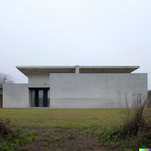 DALL·E 2022-11-24 20.06.20 - photographie d'un petit musée d'art moderne en béton avec gra