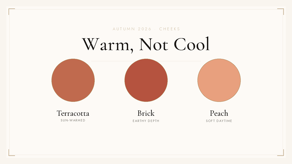 three warm blush colour examples