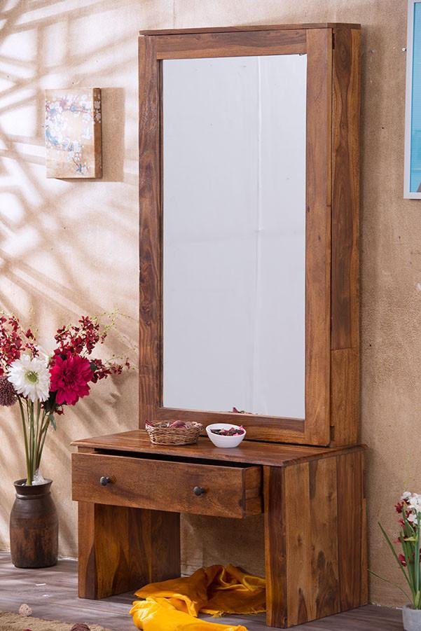 Thumbnail: Solid Wood Sliding Dressing Almirah