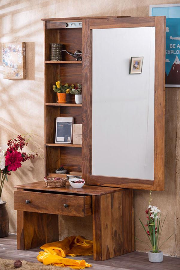 Thumbnail: Solid Wood Sliding Dressing Almirah