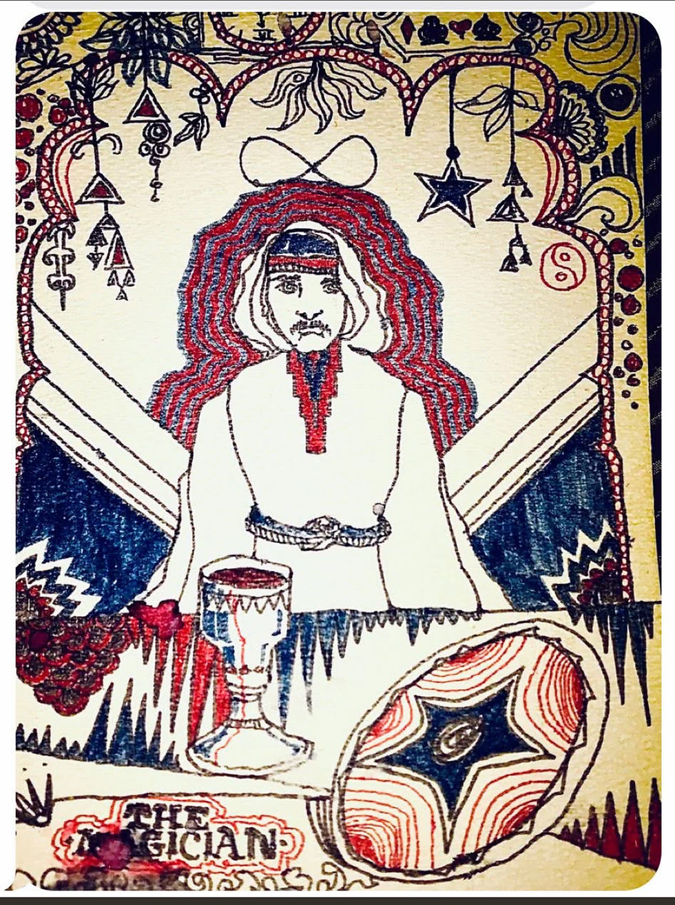 “The Magician” - by Ace Frehley, 1967. Mixed media (rendered at age 16).