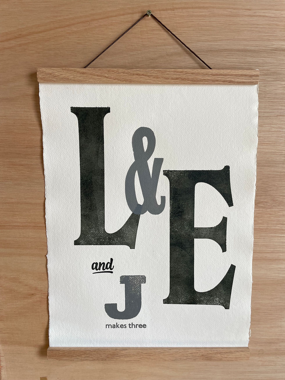 Thumbnail: A3 'New baby' or 'Our Family' Custom Printed Letterpress Poster