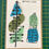 Thumbnail: Mid-Century Modern Handprinted Christmas Card - Triple Colour Pair of Trees