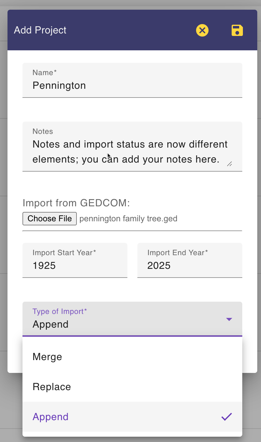 Image of GEDCOM tool on genie.
