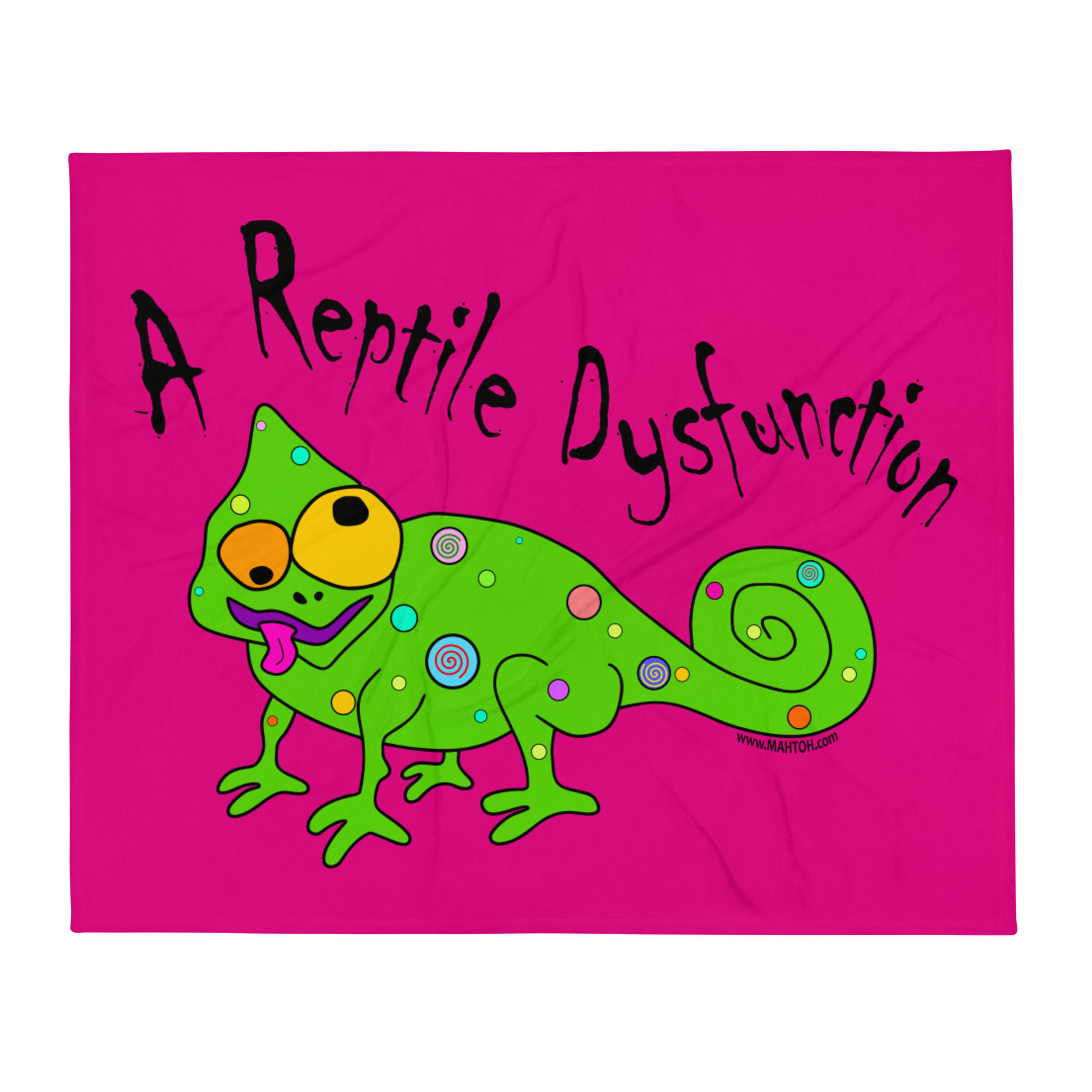 A Reptile Dysfunction Throw Blanket - Hot Pink
