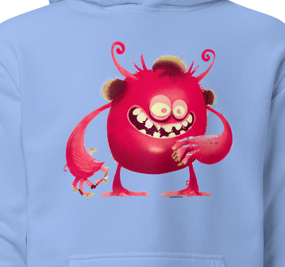 Pink Red Monster Unisex Hoodie