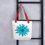 Thumbnail: Glowing Turquoise Flower Tote Bag