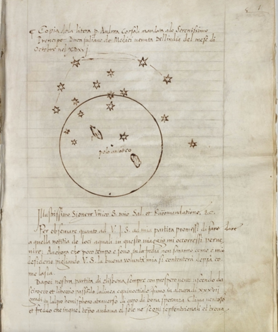 journal page showing southern cross illustration