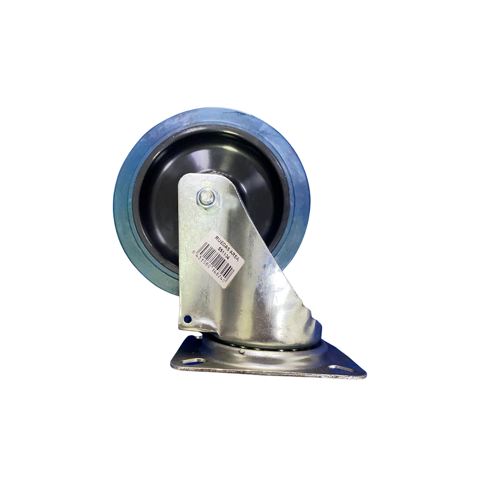 Rueda Goma azul de 5" Giratoria