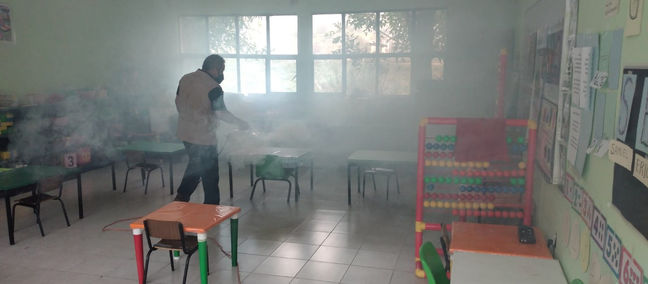 DESINFECTA OAPAS NAUCALPAN ESCUELAS DE TEPATLAXCO PARA EVITAR CONTAGIOS DE COVID-19