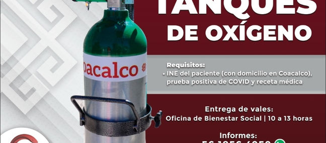 REFUERZAN EN COACALCO PLAN DE DOTACIÓN DE OXIGENO