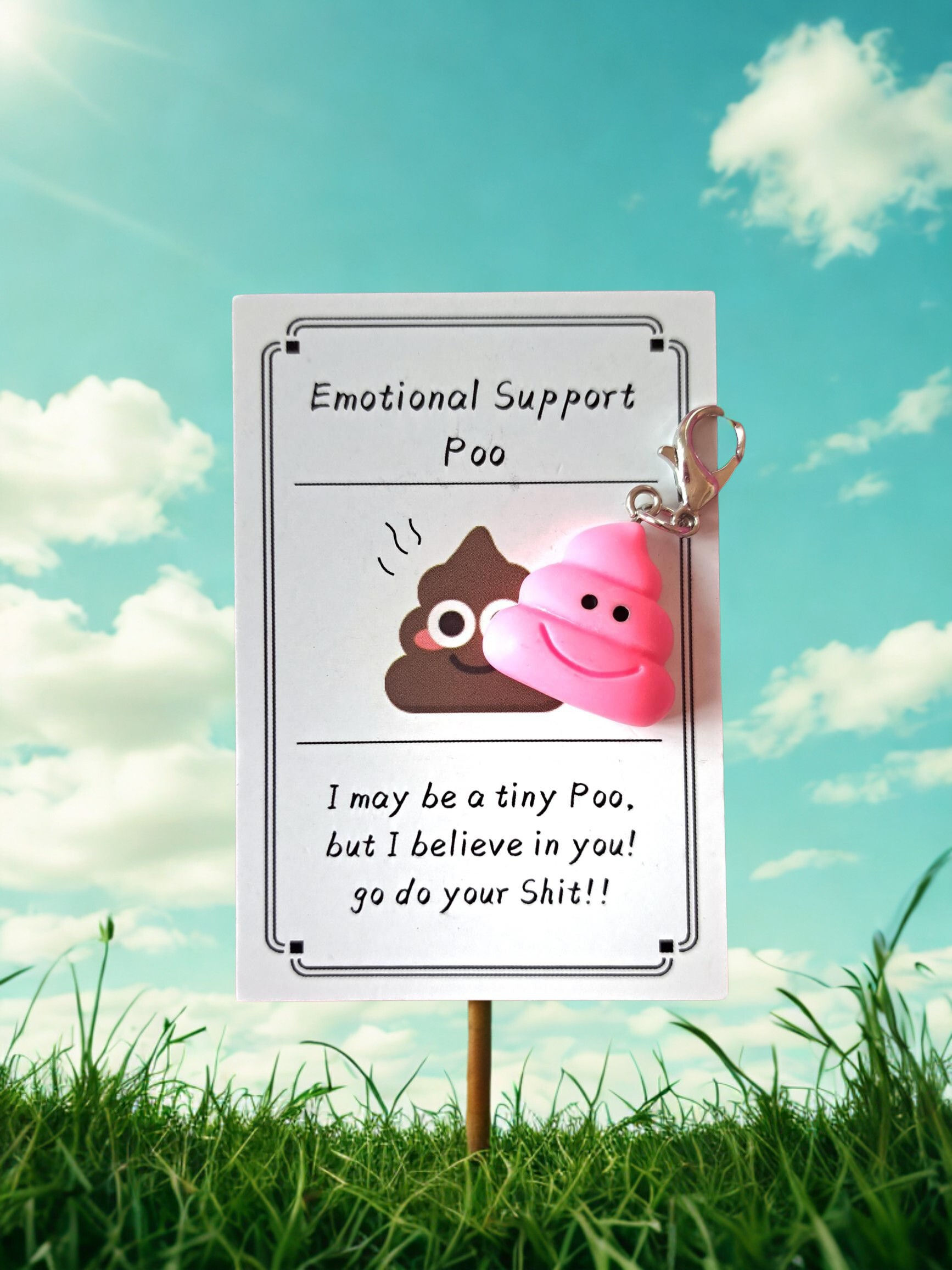 Pink Emotional Support Poop Charm
