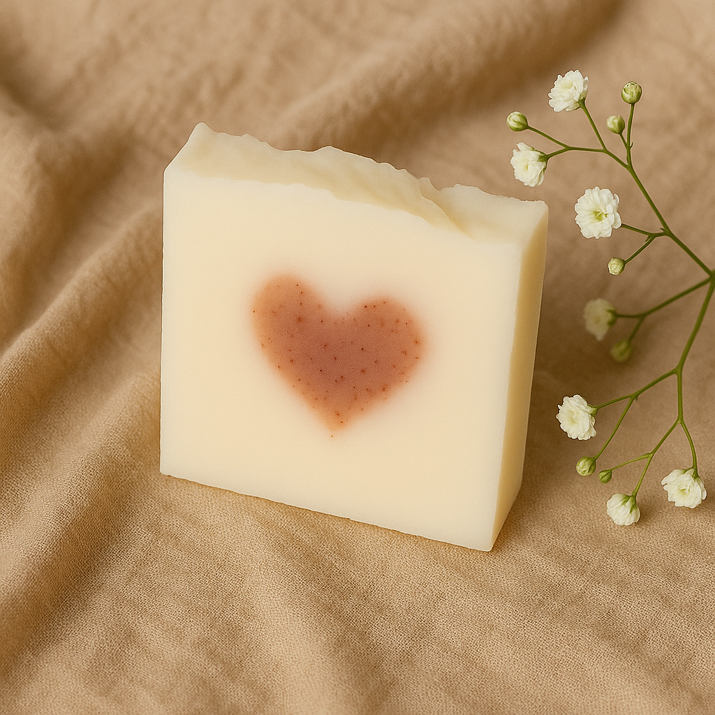 Coconut & Manjistha Heart Soap – Handmade Cold Processed 