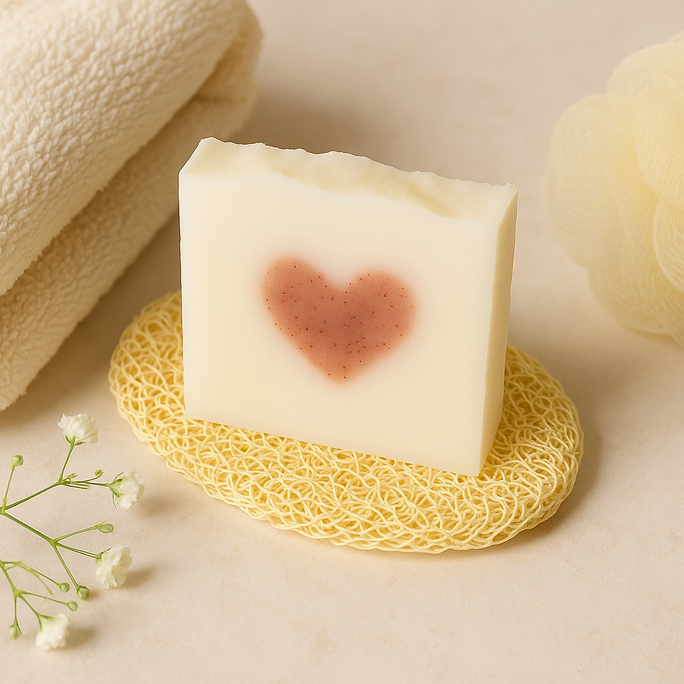 Thumbnail: Coconut & Manjistha Heart Soap – Handmade Cold Processed 