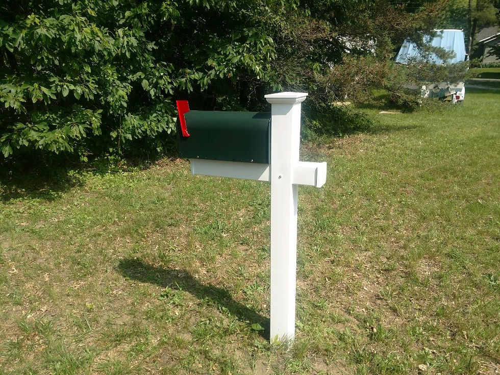 Thumbnail: Crossarm Mailbox with White Post