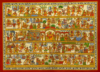 Hanuman Chalisa, Size- 22x30 Inch, Medium- Natural Pigment on Paper.