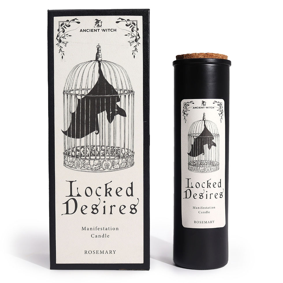 Miniature : Une boite et une bougie mis cote à cote ou est représenté une chauve souris enfermé dans une cage.