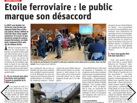 Concertation 4 voies St Fons Grenay Article du Progrès Le Public montre son désaccord à St-Priest