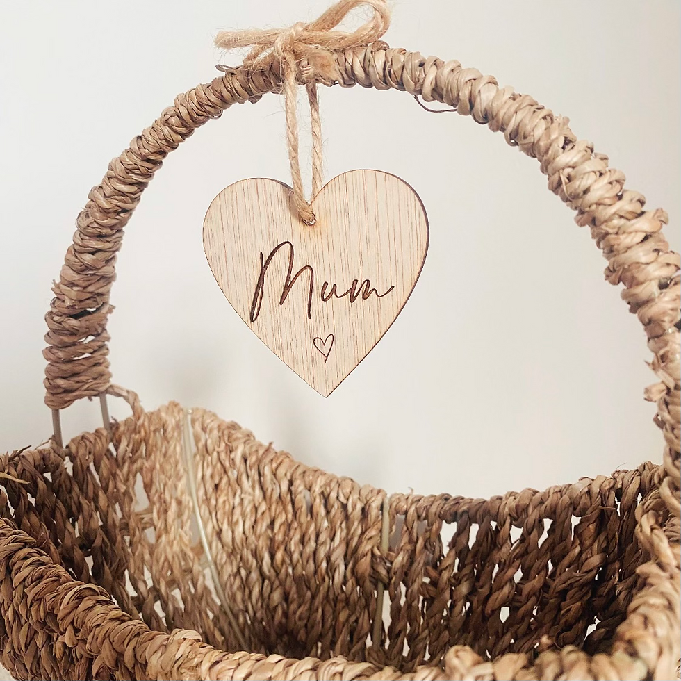 Thumbnail: Personalised Mothers day Name Tags, Engraved Wooden Gift Tag  FlowerLabels
