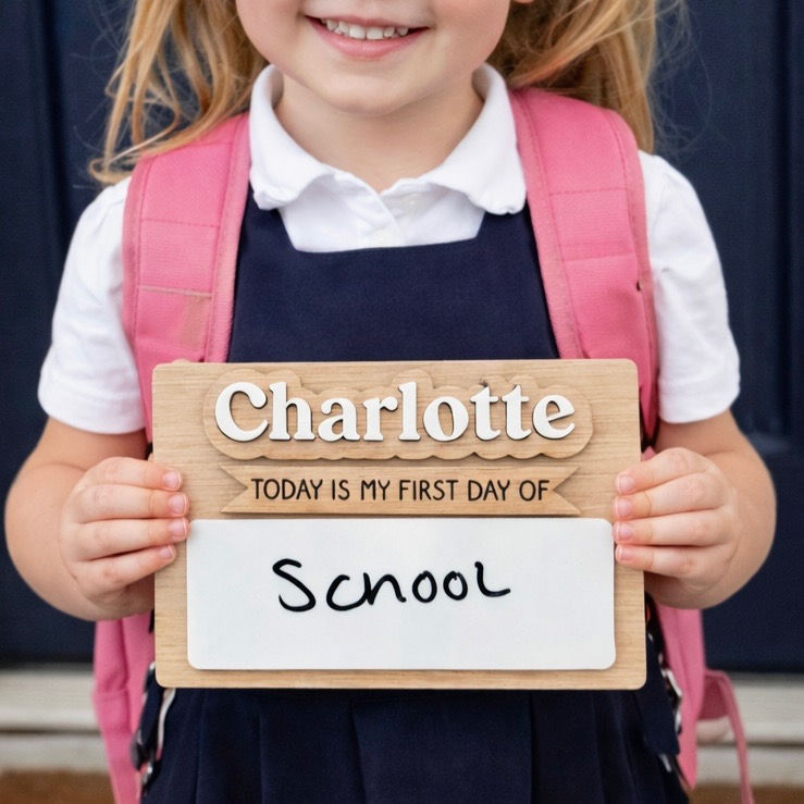 Thumbnail: Personalised Interchangeable First & Last Day of School Sign | Custom Wood Photo