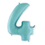 Thumbnail: Pastel Blauw Cijfer Folie Helium Ballon 100 cm  | inclusief Helium