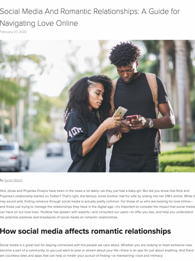 Social Media And Romantic Relationships: A Guide for Navigating Love Online