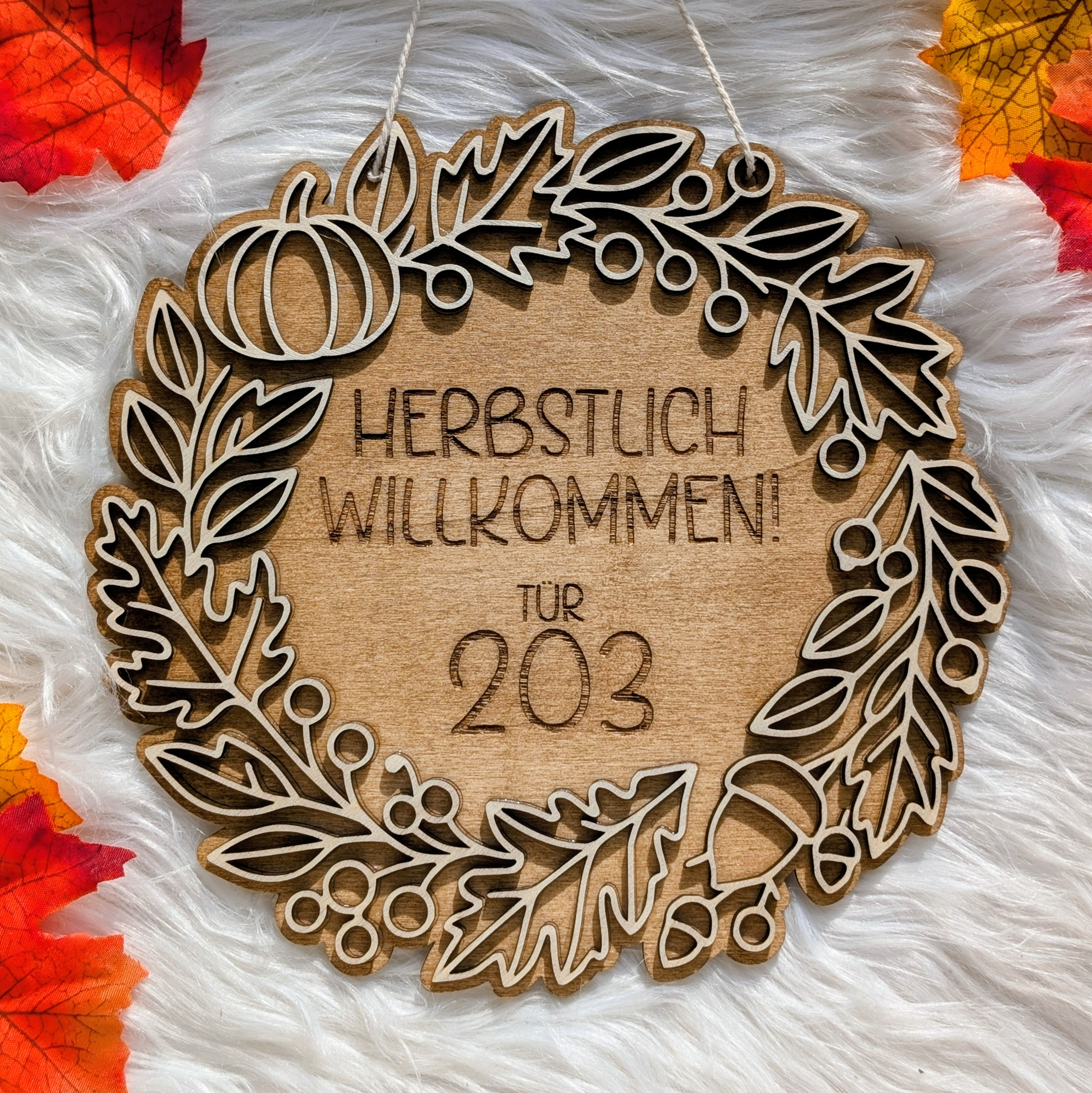Türschild "Herbstlich Willkommen!"